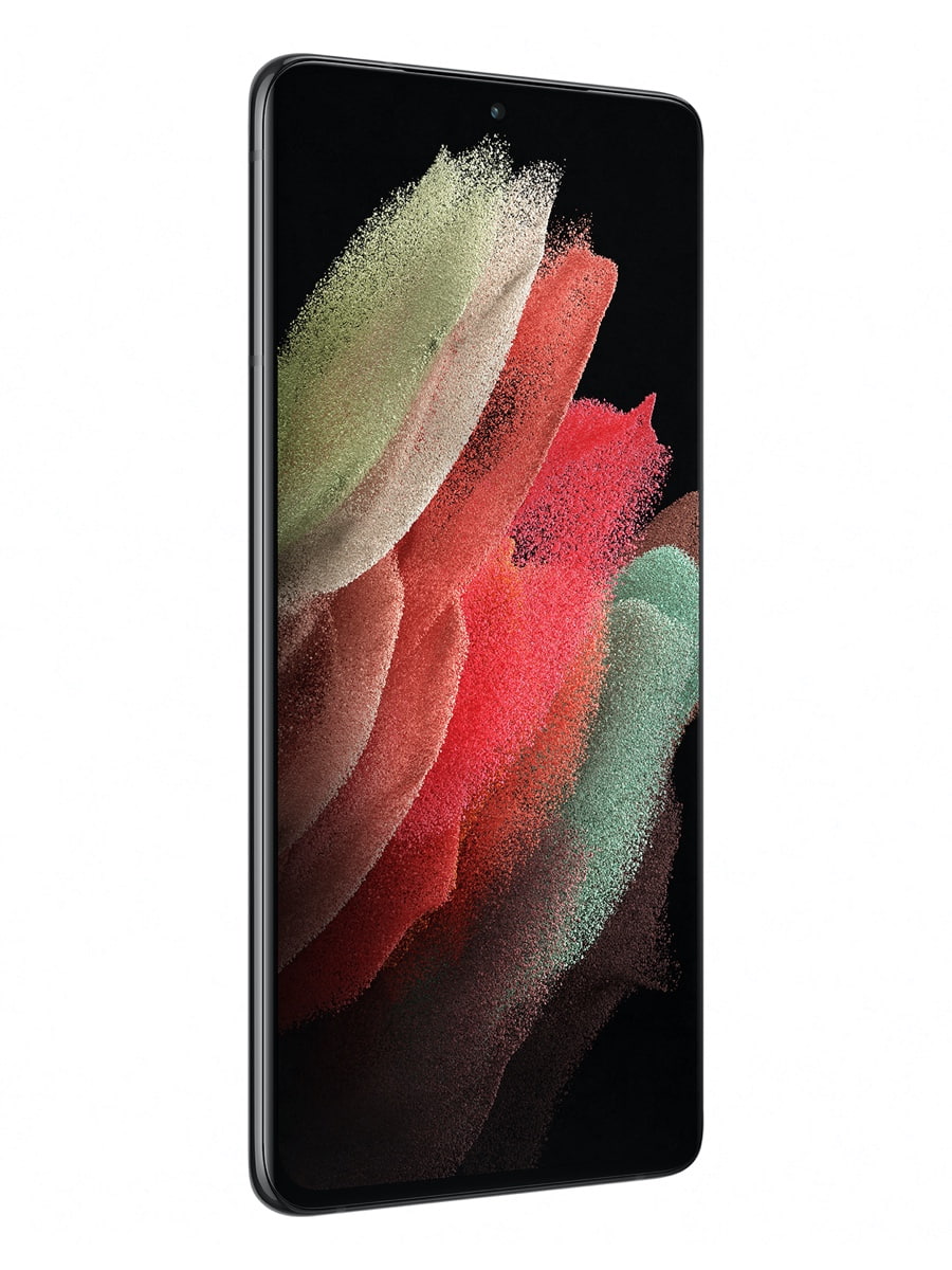 Samsung Galaxy S21 Ultra 5G Refurbished – Excellent Grade – Phantom Black – Front Side Angle