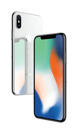 Apple iPhone X Refurbished – Excellent Grade - Silver - Side Front and Back